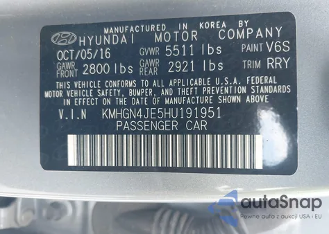 2017 Genesis G80 3.8 from USA, damaged, VIN KMHGN4JE5HU191951